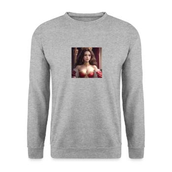 Reine - Sweat-shirt Unisexe - gris chiné - Devant - Alina (178cm) & Michal (187cm)