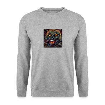Abstraktion - Unisex Pullover - Weißgrau meliert - Vorne - Alina (178cm) & Michal (187cm)