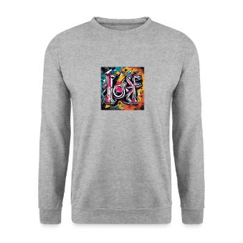 urban street 2 - Unisex Pullover - Weißgrau meliert - Vorne - Alina (178cm) & Michal (187cm)