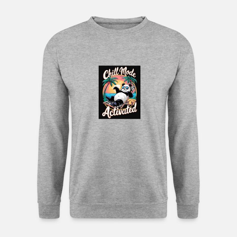 CHILL MODE ACTIVATED - Unisex Pullover - Weißgrau meliert