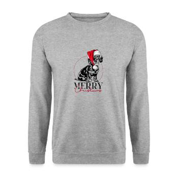 Père Noël TECKEL À POIL DUR Joyeux Noël Chien Wilsigns - Sweat-shirt Unisexe - gris chiné - Devant - Alina (178cm) & Michal (187cm)