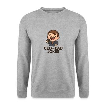PDG de Dad Jokes - Sweat-shirt Unisexe - gris chiné - Devant - Alina (178cm) & Michal (187cm)