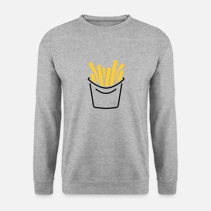 Pommes frites - Unisex Pullover - Weißgrau meliert