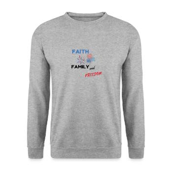 4th Of July Boom Y'all With Red And Blue Fireworks - Sweat-shirt Unisexe - gris chiné - Devant - Alina (178cm) & Michal (187cm)