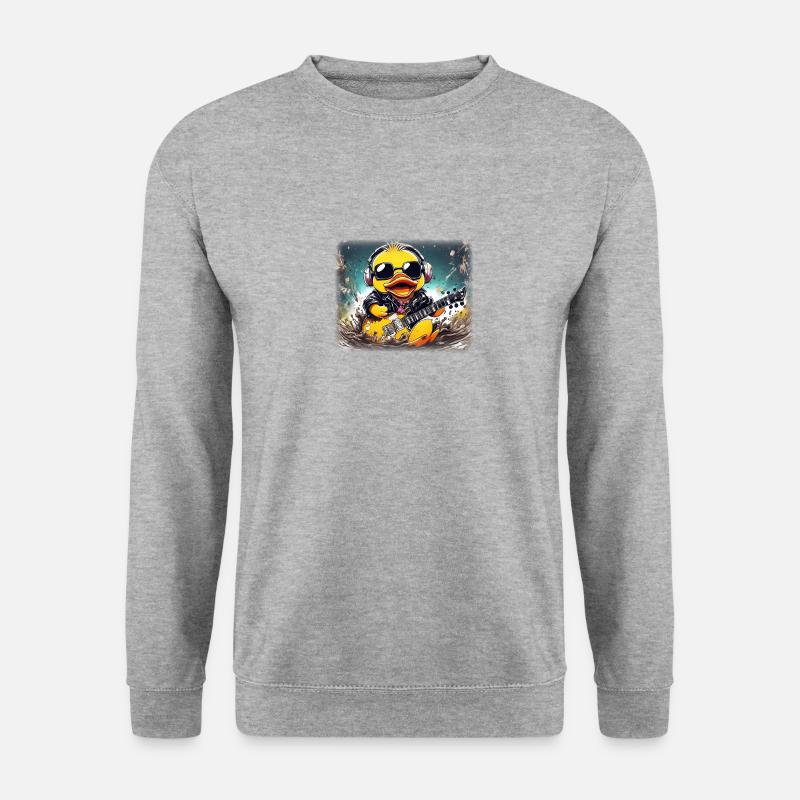 Bernd Badeente Metal - Unisex Pullover - Weißgrau meliert