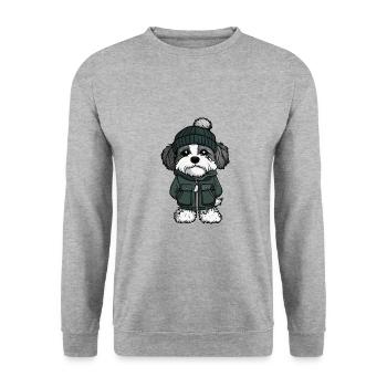 Chien Havanais Hiver - Sweat-shirt Unisexe - gris chiné - Devant - Alina (178cm) & Michal (187cm)