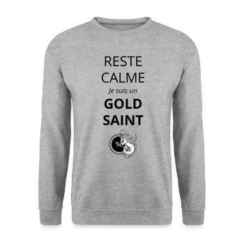 Stay Calm I'm a Gold Saint Capricorn Anime - Unisex Sweatshirt - salt & pepper - Front - Alina (178cm) & Michal (187cm)