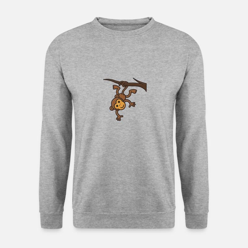 Little cute monkey is hanging on the tree - Unisex Sweatshirt - salt & pepper