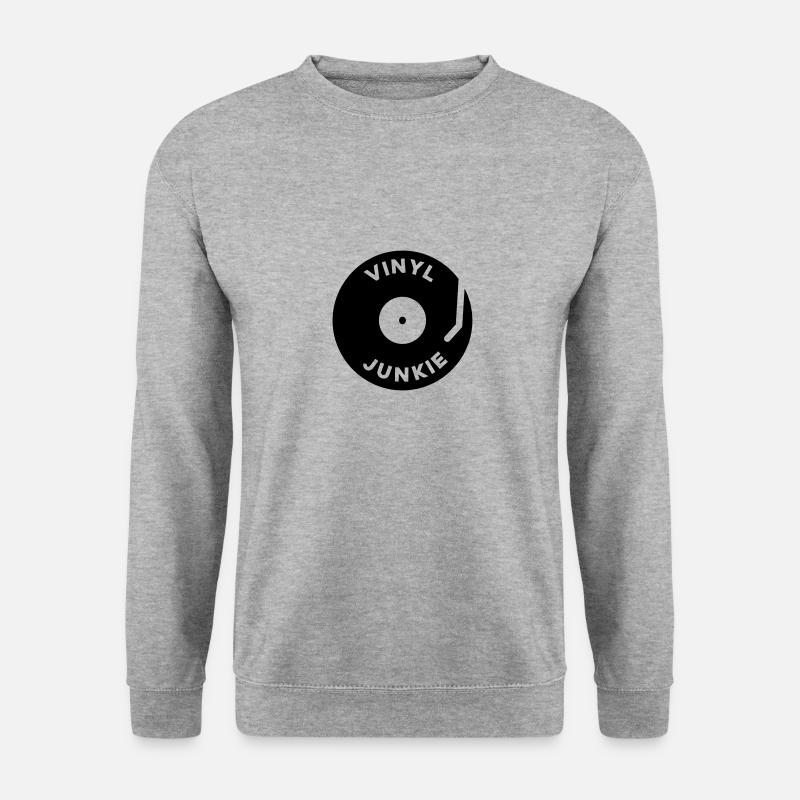 Vinyl Junkie - Unisex Pullover - Weißgrau meliert