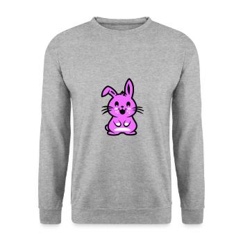 Ostern Symbol Hase - Unisex Pullover - Weißgrau meliert - Vorne - Alina (178cm) & Michal (187cm)