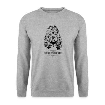 American Cocker Maman Chiens Cocker Spaniel Wilsigns - Sweat-shirt Unisexe - gris chiné - Devant - Alina (178cm) & Michal (187cm)