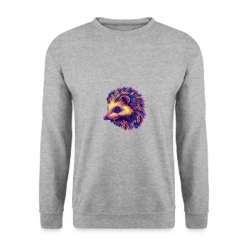 Igel Bunt - Unisex Pullover - Weißgrau meliert - Vorne - Alina (178cm) & Michal (187cm)