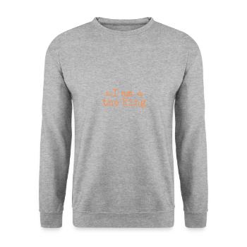 I am the King - Unisex Pullover - Weißgrau meliert - Vorne - Alina (178cm) & Michal (187cm)