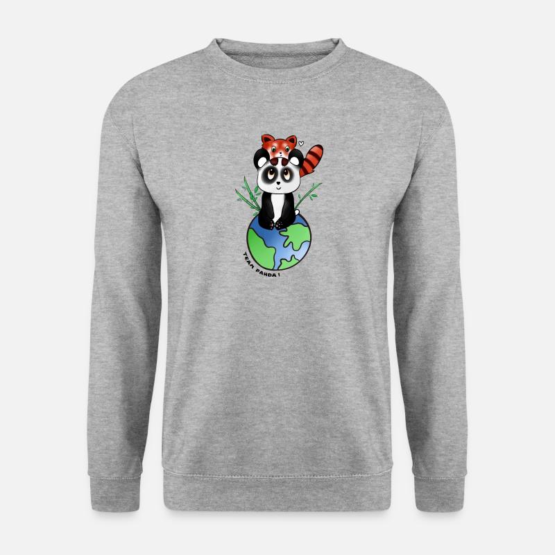 Team Panda - Unisex Pullover - Weißgrau meliert