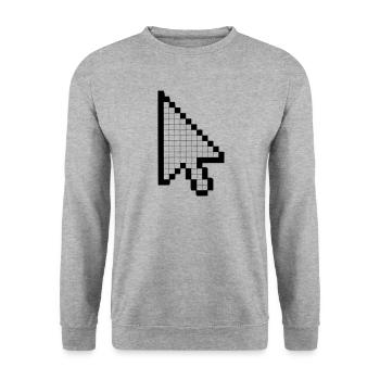 Computer Mauszeiger - Unisex Pullover - Weißgrau meliert - Vorne - Alina (178cm) & Michal (187cm)
