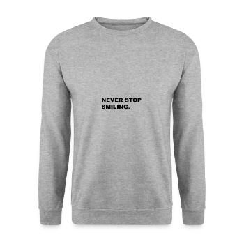 Never stop smiling 2 - Unisex Pullover - Weißgrau meliert - Vorne - Alina (178cm) & Michal (187cm)