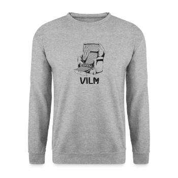 VILM STRANDKORB - Unisex Pullover - Weißgrau meliert - Vorne - Alina (178cm) & Michal (187cm)