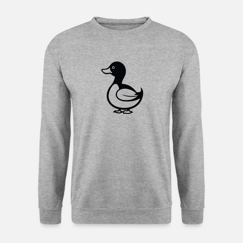 Ente - Unisex Pullover - Weißgrau meliert