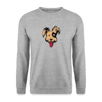 chien caniche dessin 202 - Sweat-shirt Unisexe - gris chiné - Devant - Alina (178cm) & Michal (187cm)