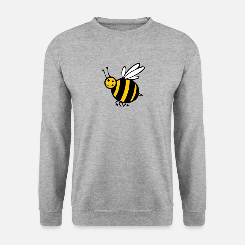 Die glückliche Hummel von Rautie - Unisex Pullover - Weißgrau meliert
