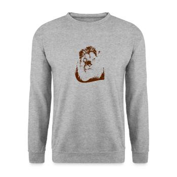 Lion - Sweat-shirt Unisexe - gris chiné - Devant - Alina (178cm) & Michal (187cm)