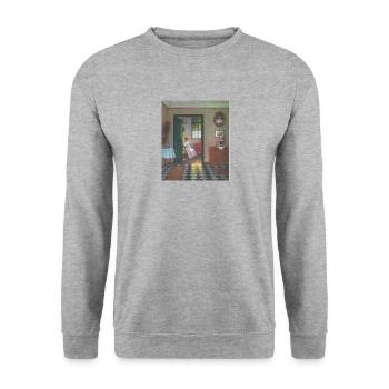 Im Sonnenschein - Unisex Pullover - Weißgrau meliert - Vorne - Alina (178cm) & Michal (187cm)