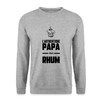 Papa au rhum - Sweat-shirt Unisexe - gris chiné - Devant - Alina (178cm) & Michal (187cm)