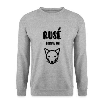 Rusé comme un renard - Sweat-shirt Unisexe - gris chiné - Devant - Alina (178cm) & Michal (187cm)
