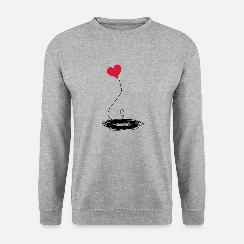 Herz auf Reisen - Unisex Pullover - Weißgrau meliert