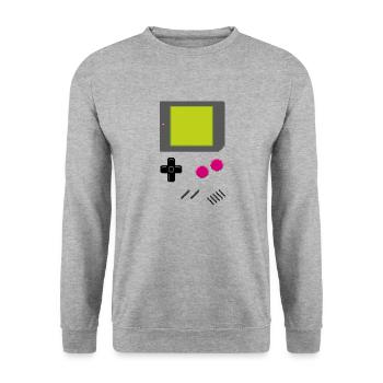gameboy - Unisex Pullover - Weißgrau meliert - Vorne - Alina (178cm) & Michal (187cm)
