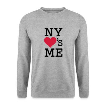 New York NY Loves Me - Sweat-shirt Unisexe - gris chiné - Devant - Alina (178cm) & Michal (187cm)