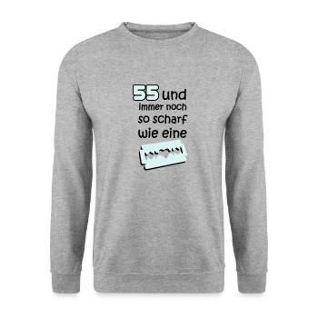 55 fünfundfünzigster anniversaire: et toujours - Sweat-shirt Unisexe - gris chiné - Devant - Alina (178cm) & Michal (187cm)
