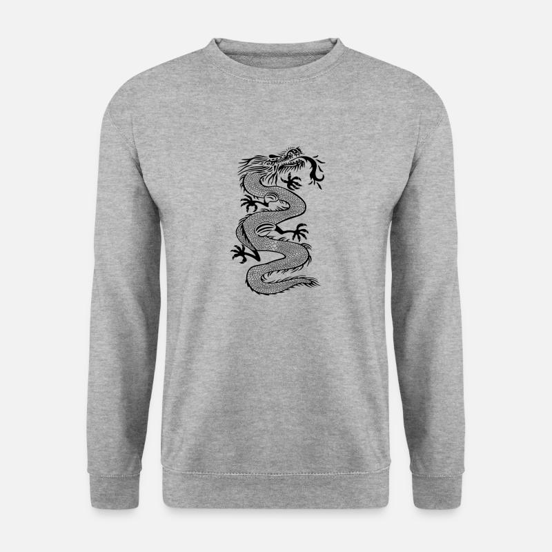Chinesischer Drache - Unisex Pullover - Weißgrau meliert