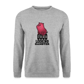 Good looking Hamster - Unisex Pullover - Weißgrau meliert - Vorne - Alina (178cm) & Michal (187cm)