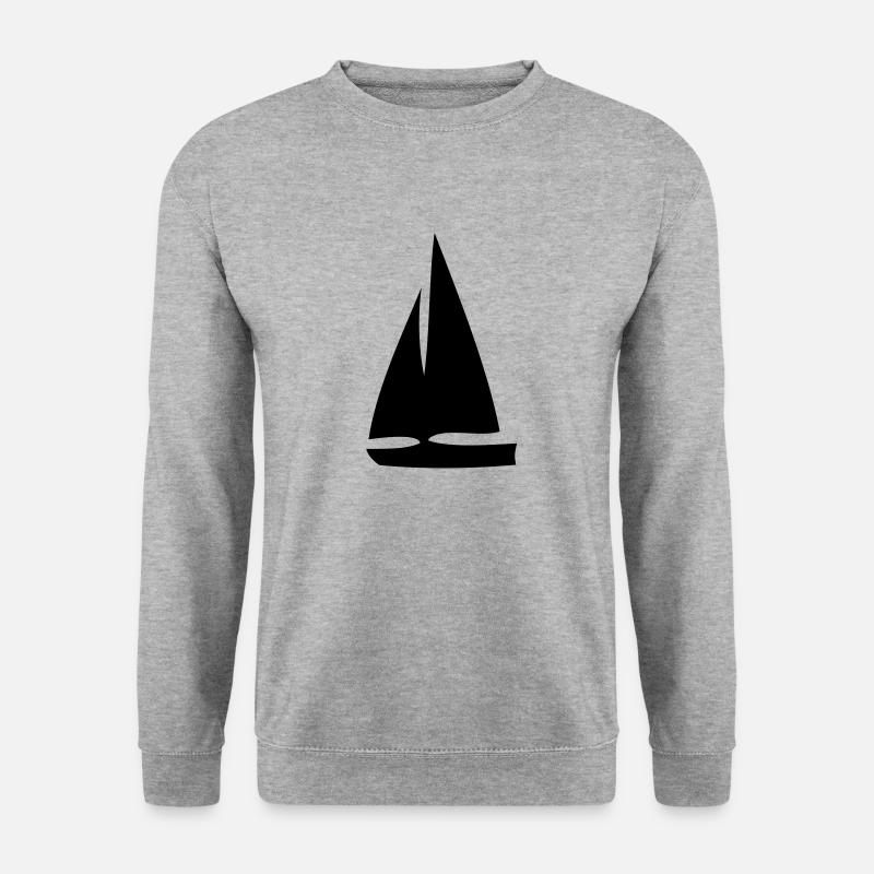 Segelboot - Unisex Pullover - Weißgrau meliert