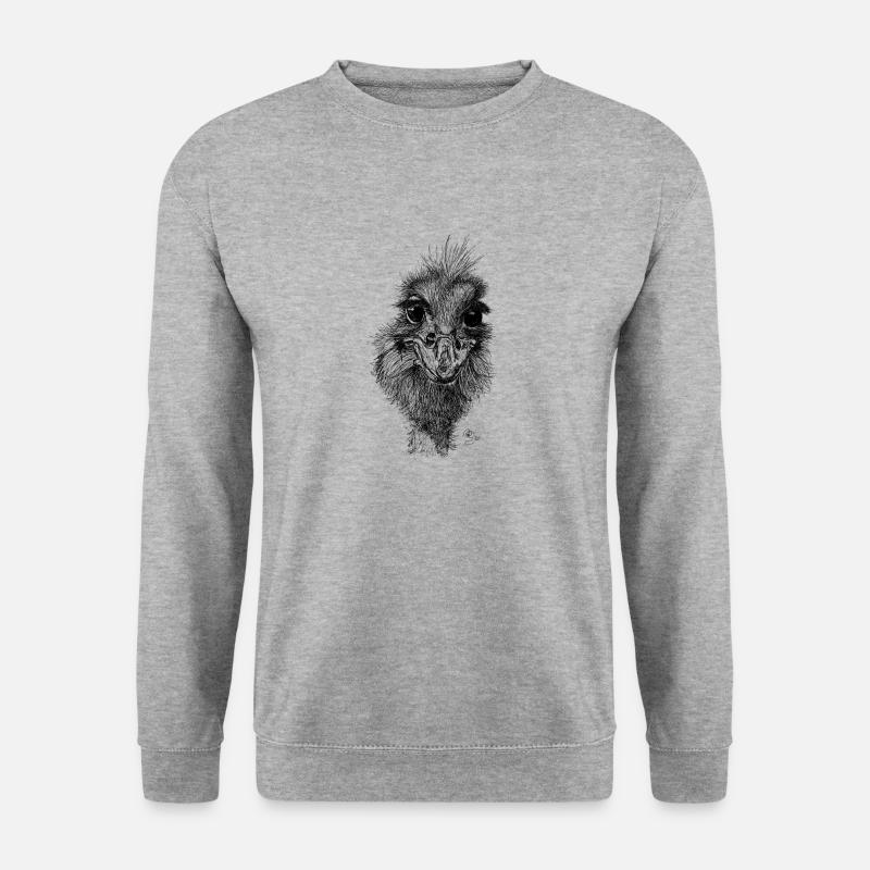 Glücklicher Strauß - Unisex Pullover - Weißgrau meliert