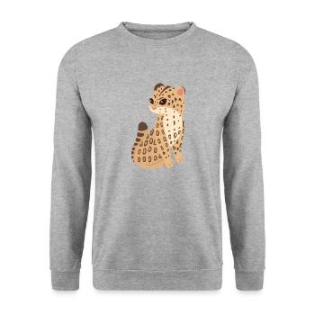 jaguar - Sweat-shirt Unisexe - gris chiné - Devant - Alina (178cm) & Michal (187cm)