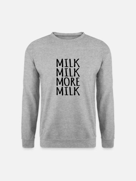 Milchtrinker Milch Baby Geburt Babysprüche lustig - Unisex Pullover - Weißgrau meliert