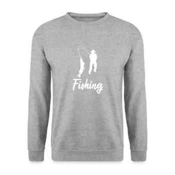 Pêche pêche pêche - Sweat-shirt Unisexe - gris chiné - Devant - Alina (178cm) & Michal (187cm)