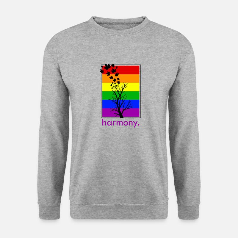 Ein Leben in Harmonie - Unisex Pullover - Weißgrau meliert