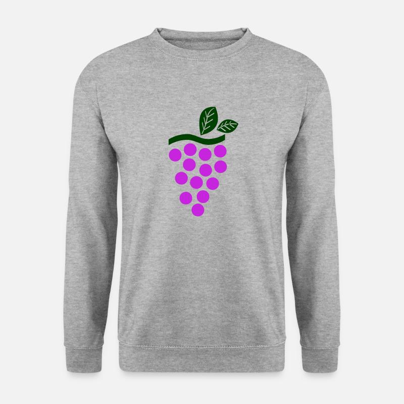 Weintraube - Unisex Pullover - Weißgrau meliert