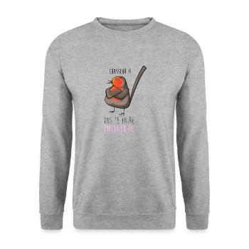 Chasseur! - Sweat-shirt Unisexe - gris chiné - Devant - Alina (178cm) & Michal (187cm)