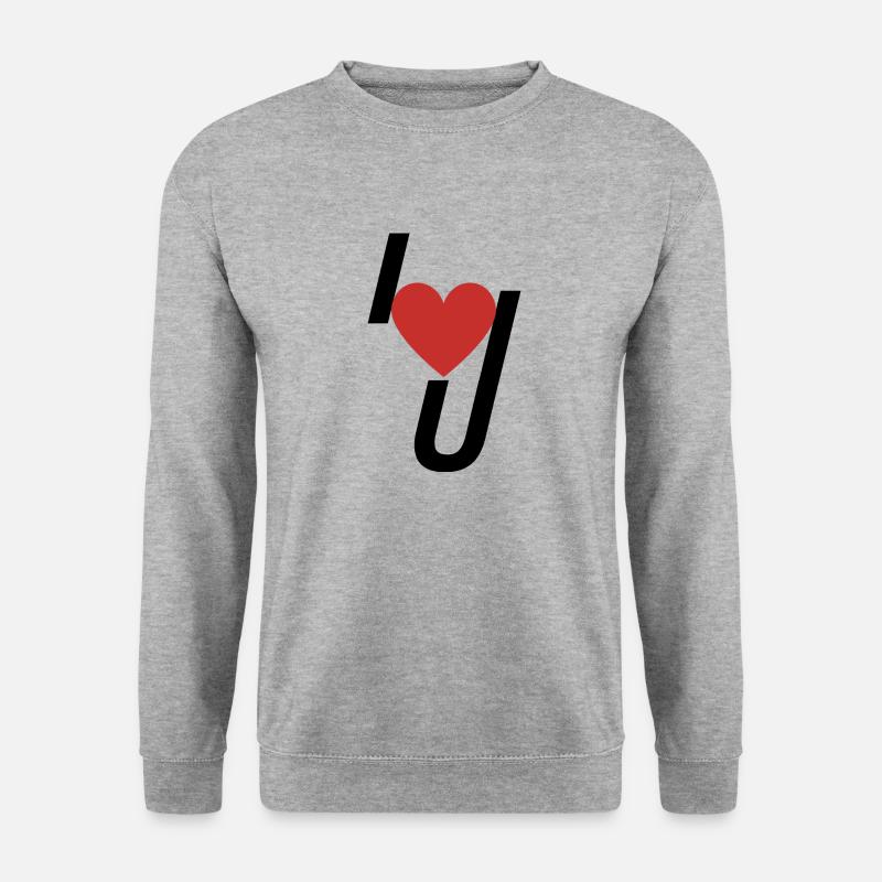 I heart U - Unisex Pullover - Weißgrau meliert