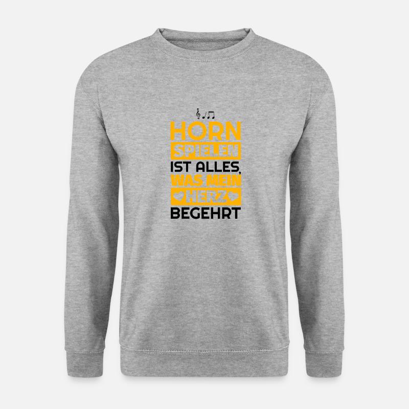 Horn Geschenke - Unisex Pullover - Weißgrau meliert