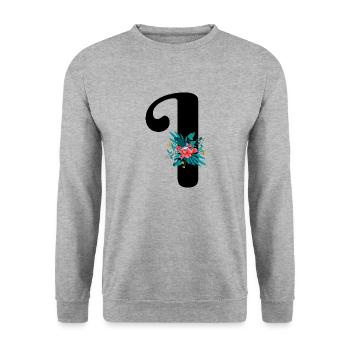 Brief Ich habe geblüht - Unisex Pullover - Weißgrau meliert - Vorne - Alina (178cm) & Michal (187cm)