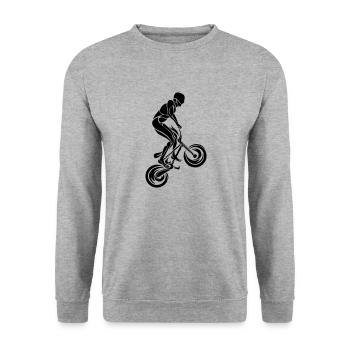 BMX Rider Triabal - Sweat-shirt Unisexe - gris chiné - Devant - Alina (178cm) & Michal (187cm)