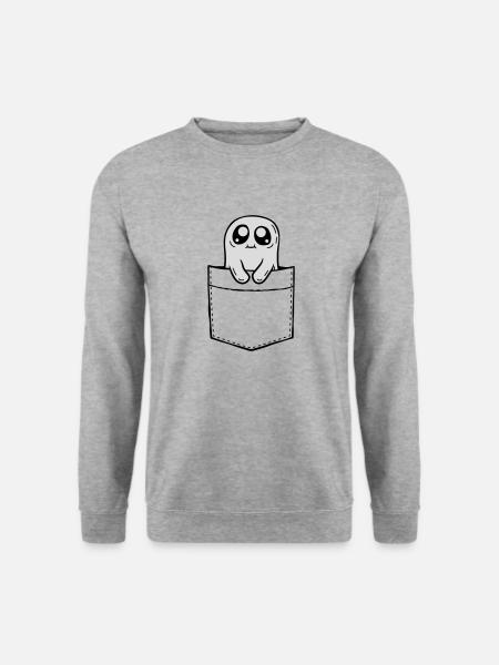 Chest pocket ghost take comic - Unisex Sweatshirt - salt & pepper