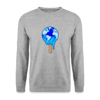 Popsicles avec globe Fonte du changement climatique - Sweat-shirt Unisexe - gris chiné - Devant - Alina (178cm) & Michal (187cm)