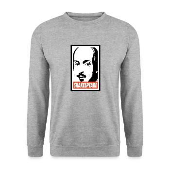 William Shakespeare - Unisex Sweatshirt - salt & pepper - Front - Alina (178cm) & Michal (187cm)
