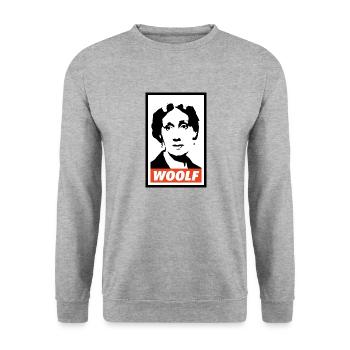 Virginia Woolf - Unisex Pullover - Weißgrau meliert - Vorne - Alina (178cm) & Michal (187cm)